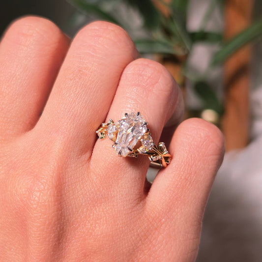 Coffin Cut Lab Grown Diamond Engagment Ring