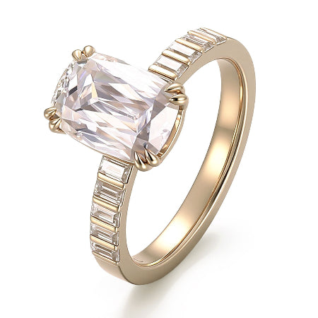 4 tcw cushion cut prong moissanite engagement ring