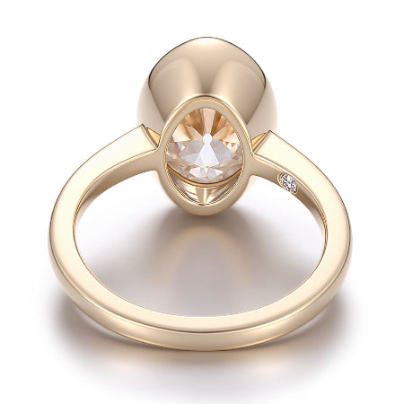 classic oval bezel engagement ring