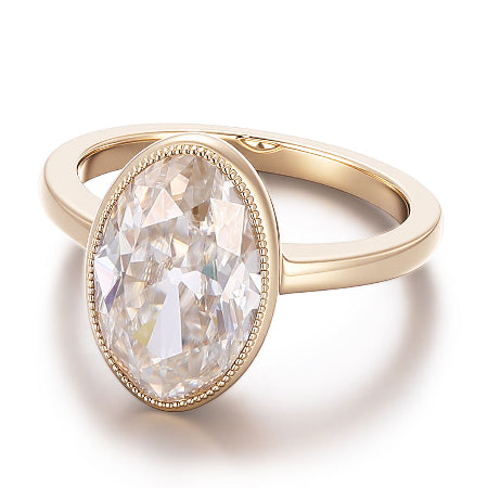 classic oval bezel engagement ring