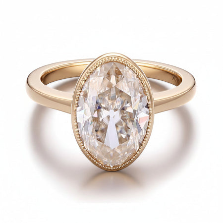 classic oval bezel engagement ring