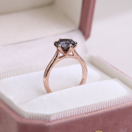 vintage round salt & pepper diamond ring for women