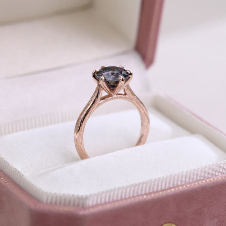 vintage round salt & pepper diamond ring for women