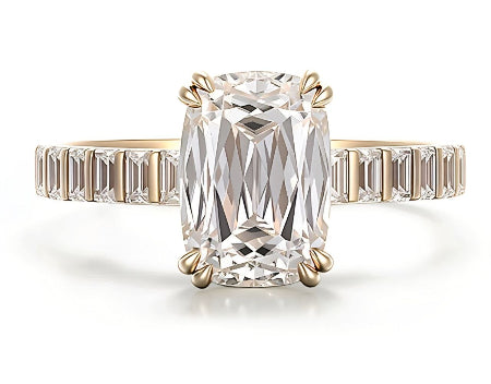 4 tcw cushion cut prong moissanite engagement ring