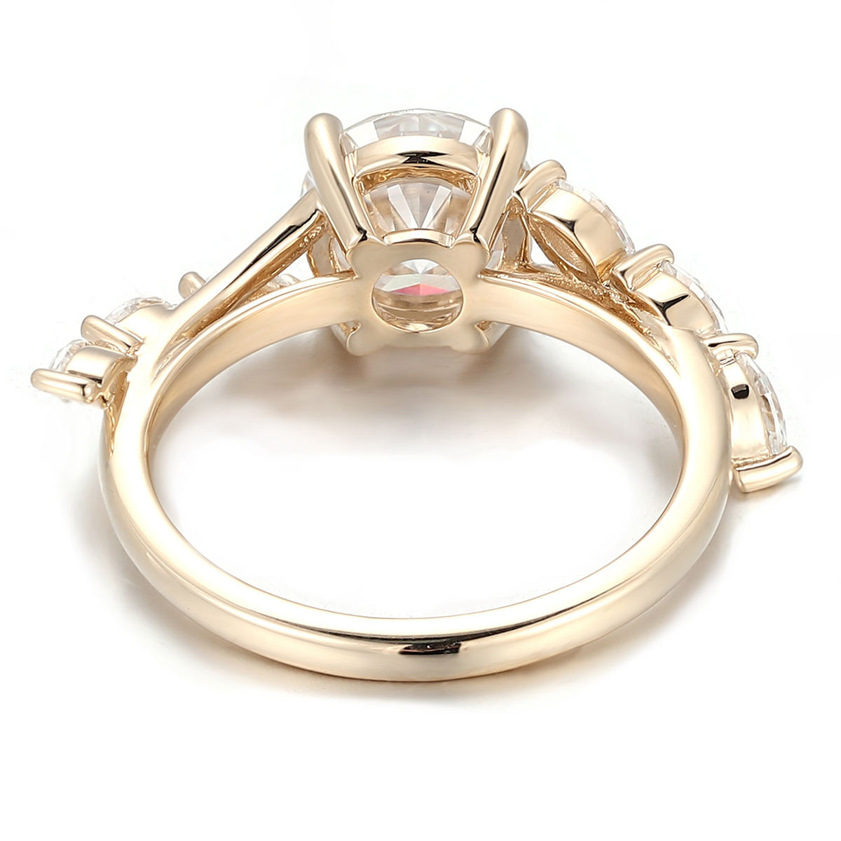 round moissanite engagement ring | 14k solid gold solitaire ring