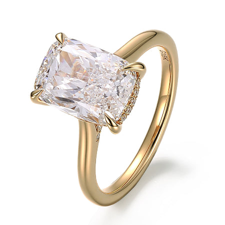 elogated cushion lab grown engagement ring