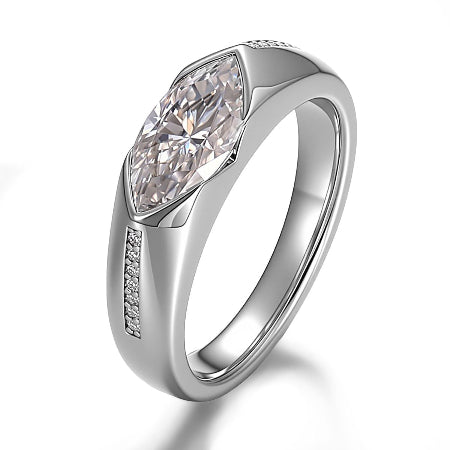 East-West Marquise Wedding Band – Modern & Elegant Ring