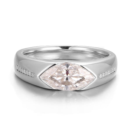 east-west marquise wedding band – modern & elegant ring