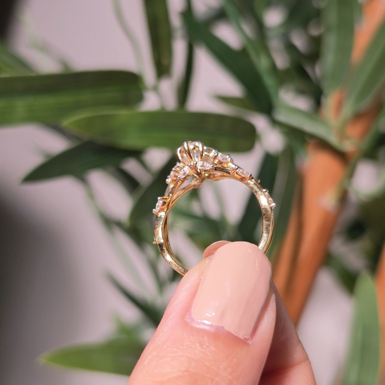 coffin cut lab grown diamond engagment ring